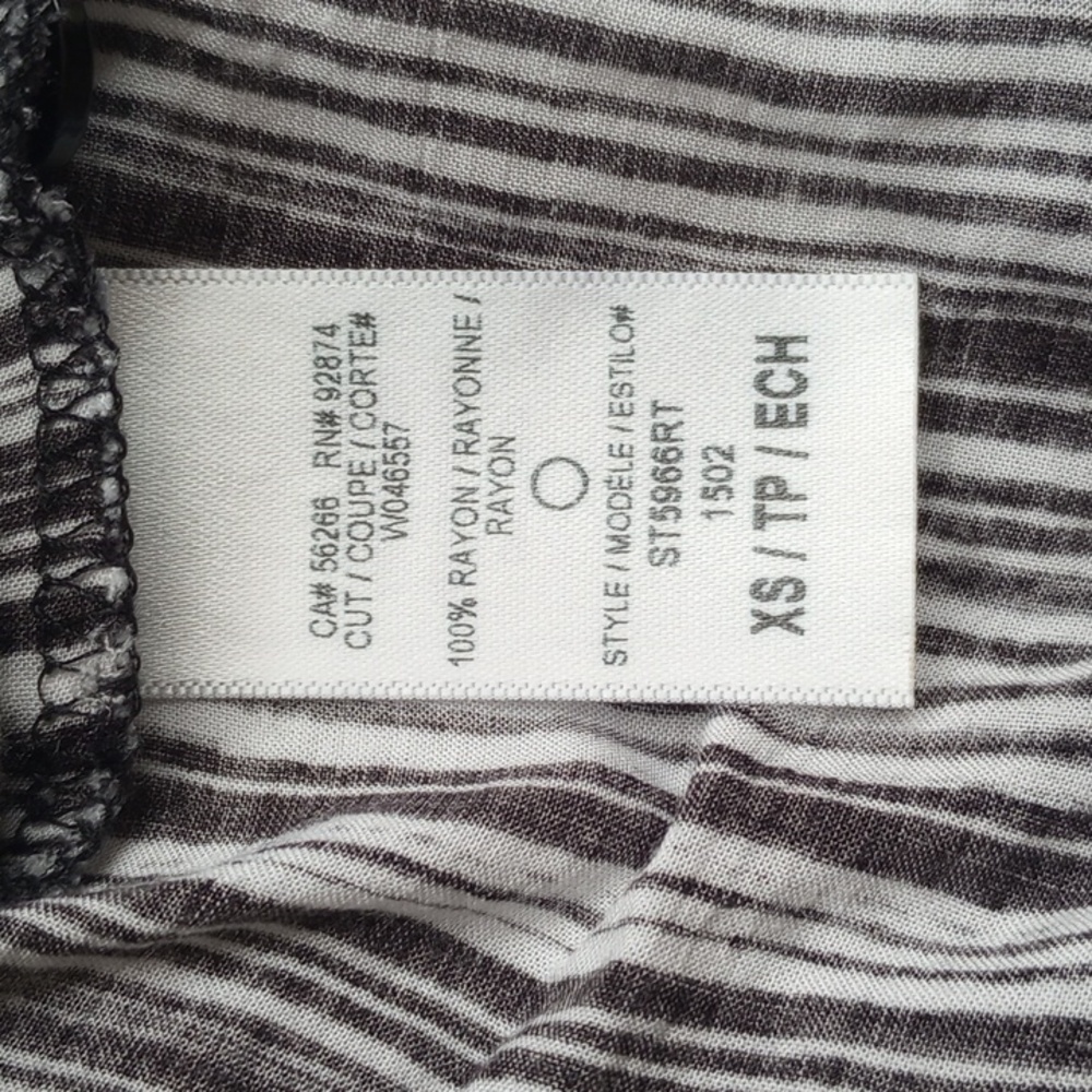 MADE IN USA Splendid Striped Long Sleeve Top XS Black White 50off3 - Picture 4 of 4